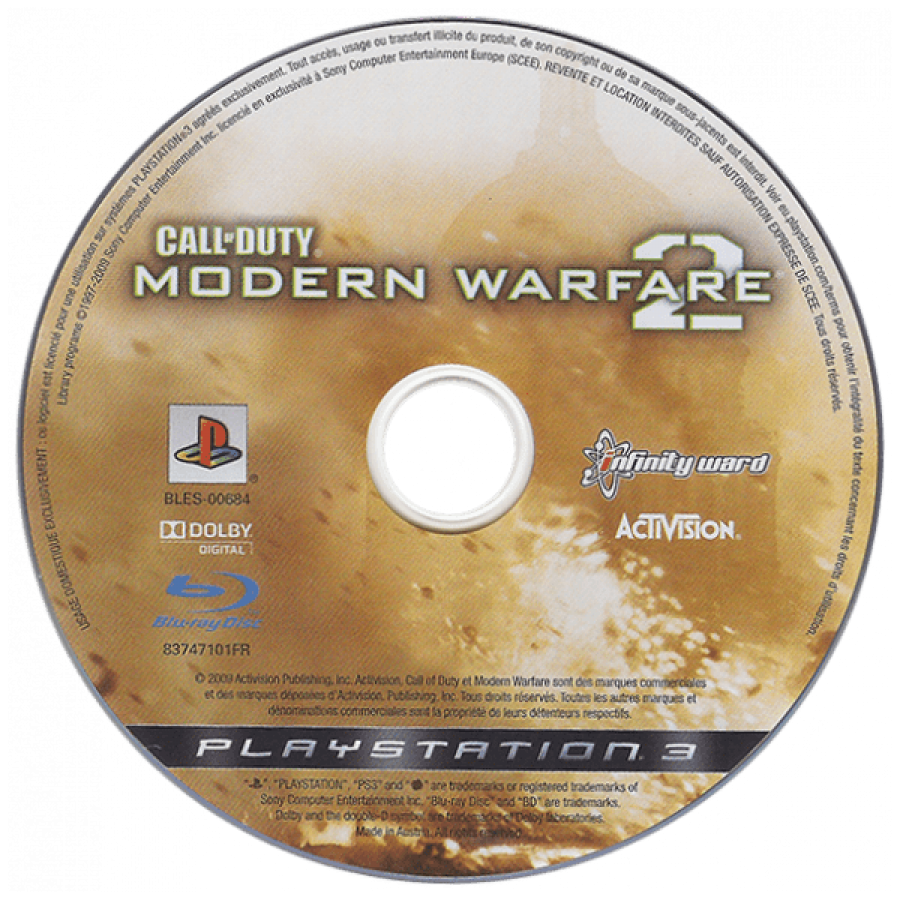 Call of Duty: Modern Warfare Trilogy disc for PlayStation 3 (PS3) video game