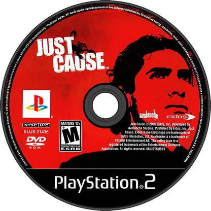 Just Cause disc art for PlayStation 2 (PS2) video game