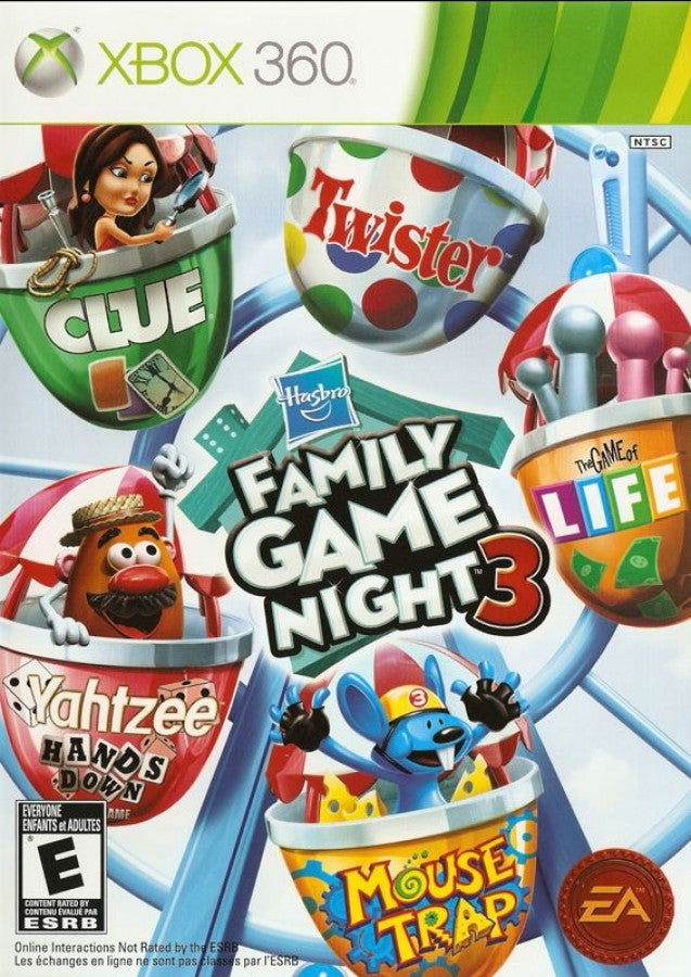 Hasbro Family Game Night 3 cover art for Xbox 360 (X360) family party board game compilation video game