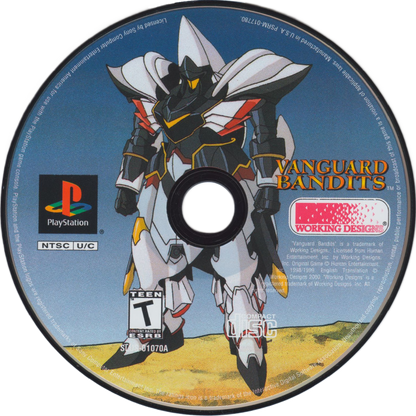 Vanguard Bandits PS1 tactical RPG strategy role playing game giant mech combat turn based battles anime fantasy storyline multiple endings Working Designs localization grid based warfare retro gaming PlayStation software video game title disc 2