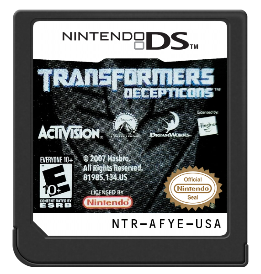 Transformers: Decepticons cartridge for Nintendo DS (DS) action adventure video game