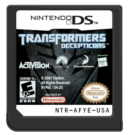 Transformers: Decepticons cartridge for Nintendo DS (DS) action adventure video game