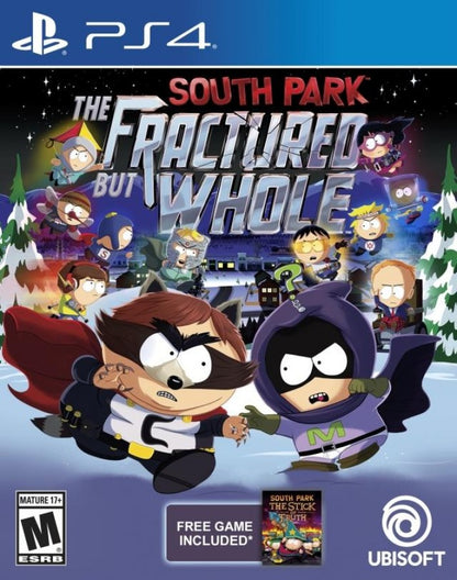 South Park: The Fractured But Whole – PlayStation 4 (PS4) video game cover image, turn-based role-playing game.