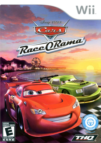 Disney Pixar Cars Race O Rama Nintendo Wii video game featuring fast paced racing gameplay iconic Cars movie characters multiplayer tracks stunts and family friendly interactive racing fun front cover