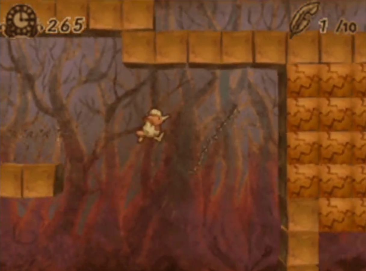 Ivy the Kiwi Nintendo DS puzzle-platformer video game stylus vine-drawing physics gameplay baby bird adventure Yuji Naka creator of Sonic hand-drawn storybook art style over 100 levels gameplay