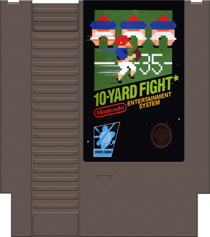 10-Yard Fight cartridge for Nintendo Entertainment System (NES) retro video game