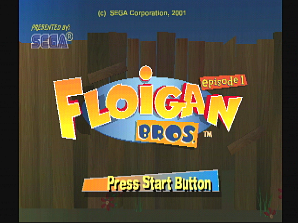 Floigan Bros Sega Dreamcast retro video game action adventure title screen