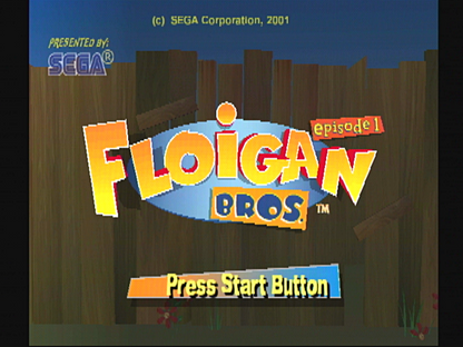 Floigan Bros Sega Dreamcast retro video game action adventure title screen