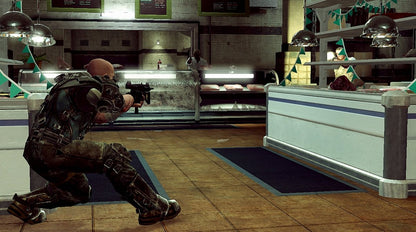 Eat Lead The Return of Matt Hazard Xbox 360 game featuring third-person shooter action comedy storyline voice acting by Will Arnett explosive gunplay boss battles and single player campaign gameplay gameplay