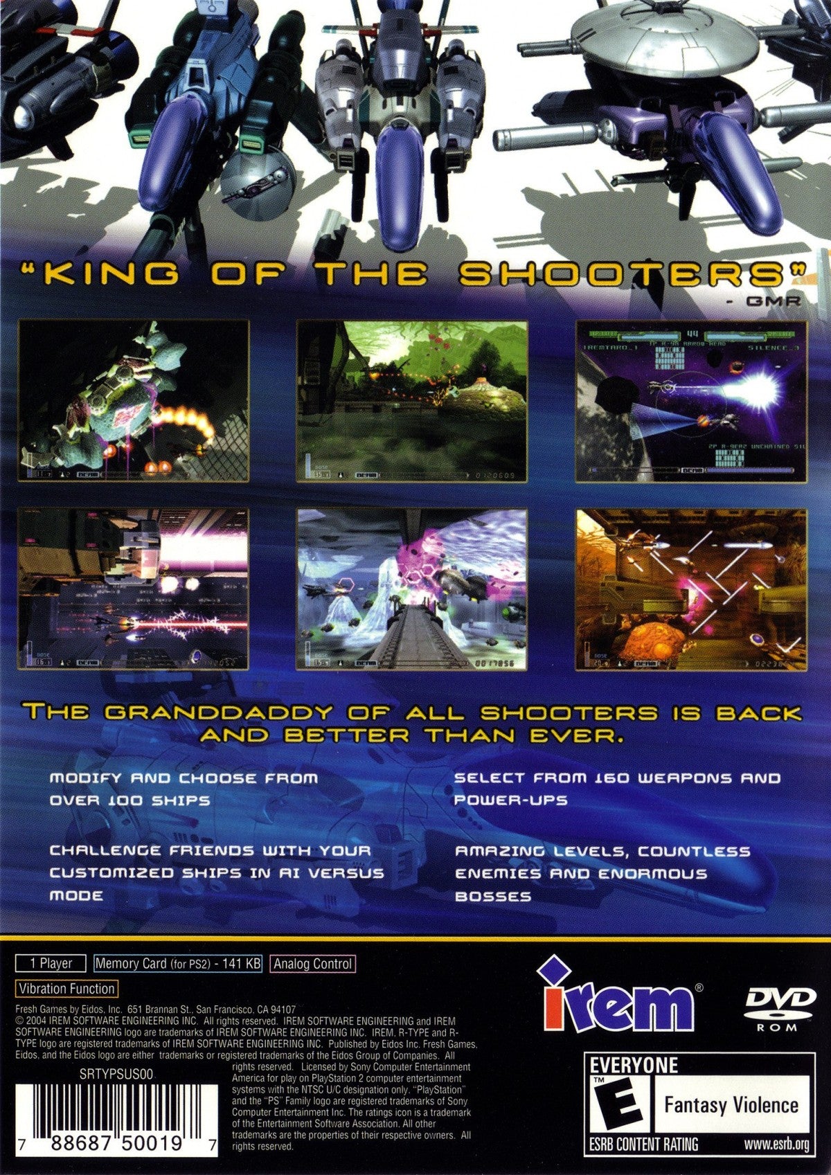 R-Type Final PlayStation 2 retro video game shoot em up back of case (2004)