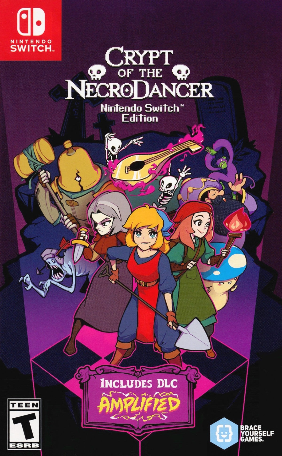 Crypt of the NecroDancer Nintendo Switch Edition inspired design featuring rhythm based dungeon crawling adventure aesthetic music driven combat procedural exploration pixel art fantasy world energetic roguelike gameplay indie gaming presentation cover art 