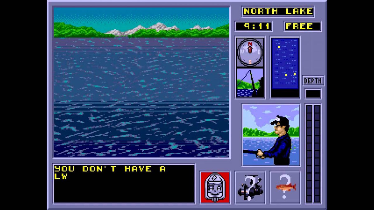 TNN Bass Tournament of Champions Sega Genesis GEN video game featuring fishing simulation gameplay bass fishing tournaments competitive angling challenges realistic fishing action tournament events lure selection and classic 16 bit Sega gameplay retro video game collection collectible gaming appeal gameplay