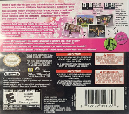 Grease back of case for Nintendo DS (DS) musical rhythm party video game