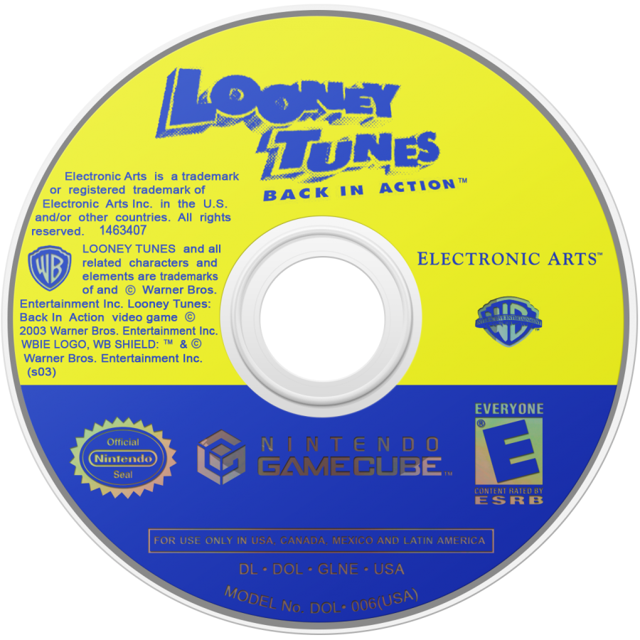 Looney Tunes Back in Action GameCube game featuring cartoon-style action adventure gameplay with classic Looney Tunes characters disc