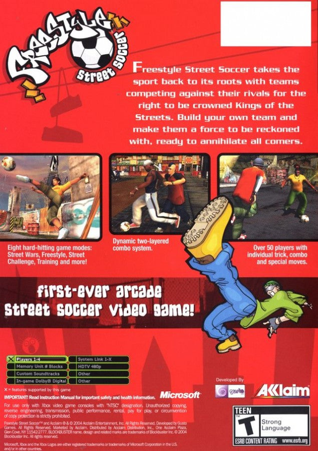 Freestyle Street Soccer back cover art for Xbox (XBOX) video game