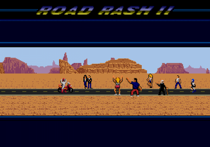 Road Rash II Sega Genesis game featuring high speed motorcycle racing, aggressive combat mechanics, and classic arcade style gameplay gameplay