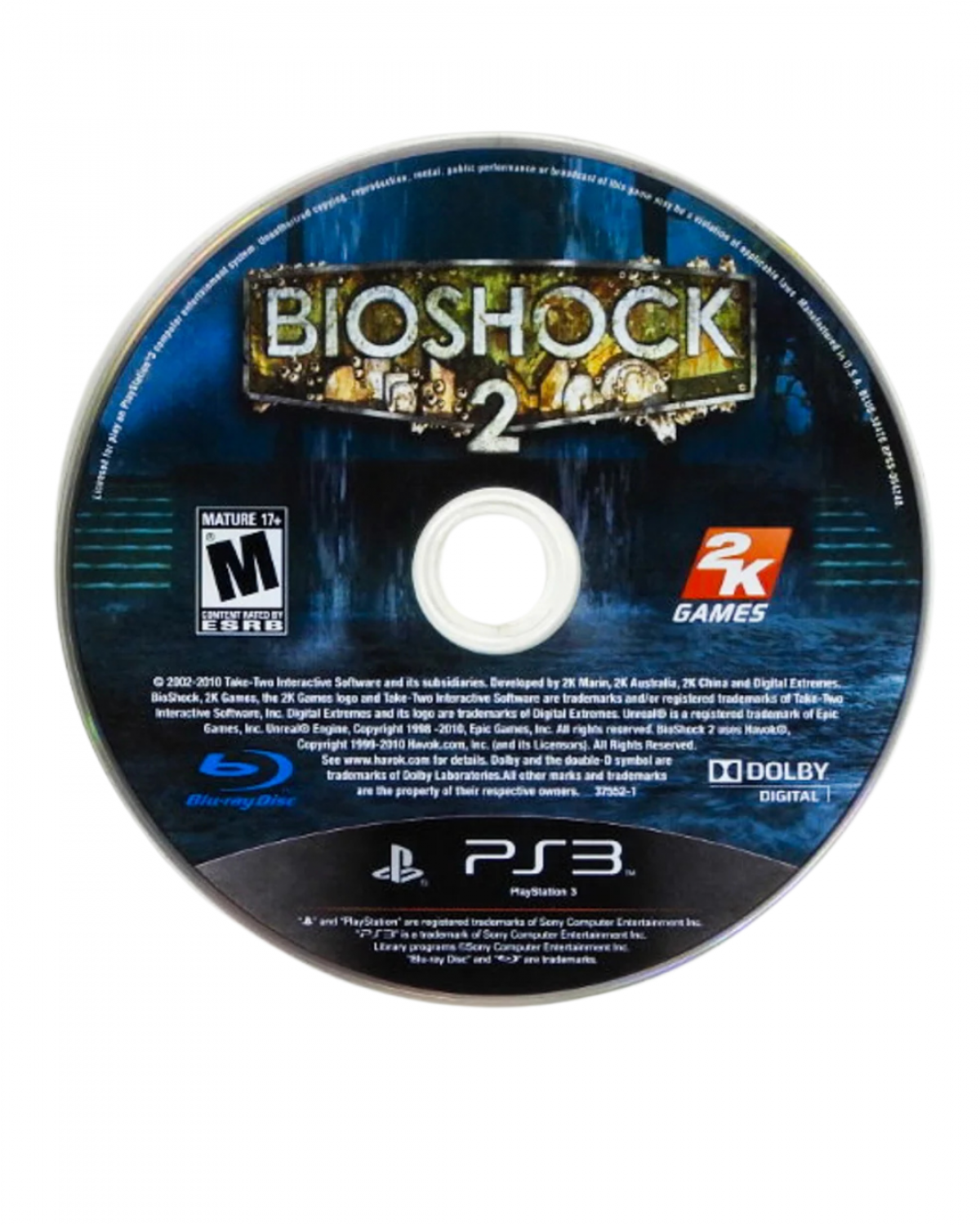 BioShock 2 PS3 atmospheric first-person action game set in the underwater city of Rapture with steampunk visuals and intense combat disc