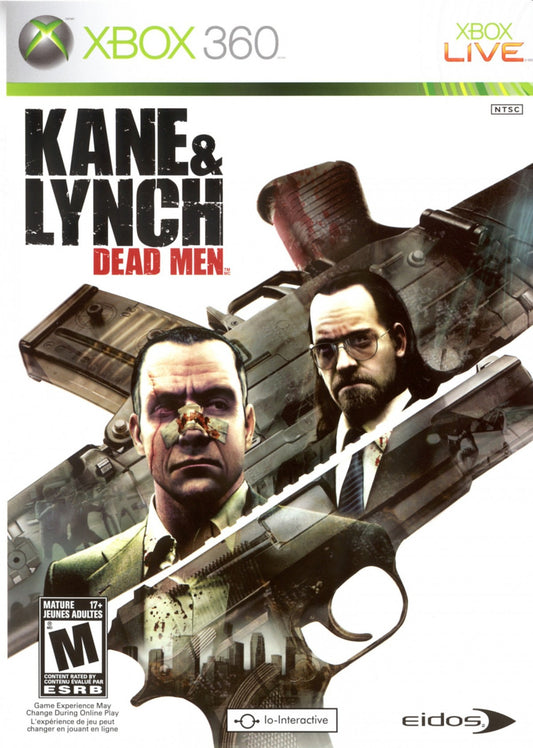 Retro Kane and Lynch Dead Men Xbox 360 inspired design featuring dark crime thriller shooter aesthetic vintage HD era mercenary fugitive storyline intense gunfights chaotic urban environments gritty cinematic action fugitive escape narrative nostalgic third person shooter presentation cover art