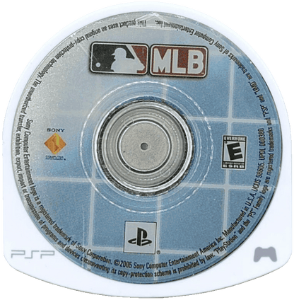 MLB PlayStation Portable PSP video game, baseball sports simulation, Major League Baseball teams and players, handheld console title disc cartridge UMD