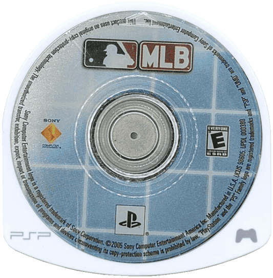 MLB PlayStation Portable PSP video game, baseball sports simulation, Major League Baseball teams and players, handheld console title disc cartridge UMD