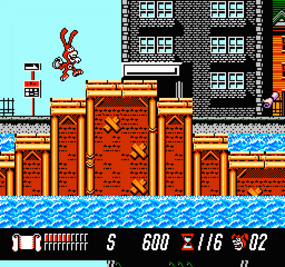 Yo! Noid Nintendo Entertainment System NES video game featuring side scrolling platformer gameplay Domino's Pizza mascot The Noid pizza themed adventure jumping challenges enemy encounters yo yo combat collectible items obstacle courses colorful levels boss battles and classic 8 bit Nintendo arcade action retro video game collection collectible gaming appeal gameplay