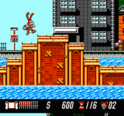 Yo! Noid Nintendo Entertainment System NES video game featuring side scrolling platformer gameplay Domino's Pizza mascot The Noid pizza themed adventure jumping challenges enemy encounters yo yo combat collectible items obstacle courses colorful levels boss battles and classic 8 bit Nintendo arcade action retro video game collection collectible gaming appeal gameplay