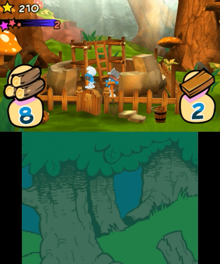 The Smurfs gameplay for Nintendo 3DS (3DS) platformer video game
