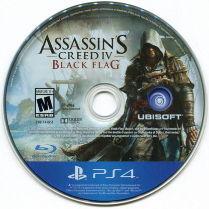 Assassin's Creed IV Black Flag PlayStation 4 action adventure game disc