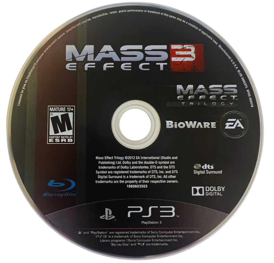 Mass Effect Trilogy retro PlayStation 3 video game Mass Effect sci fi action RPG space exploration cinematic storytelling squad combat console title PlayStation 3 release disc 3
