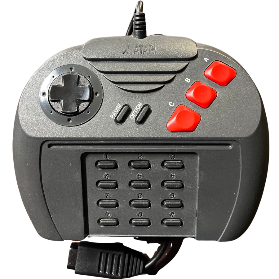 Atari Jaguar console system retro gaming hardware 64 bit system cartridge based gaming classic Atari console vintage gaming system home console Jaguar gaming system hardware controller