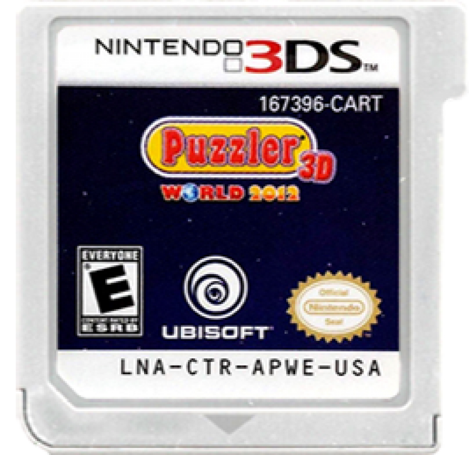 Puzzler World 2012 3D cartridge for Nintendo 3DS (3DS) puzzle compilation video game