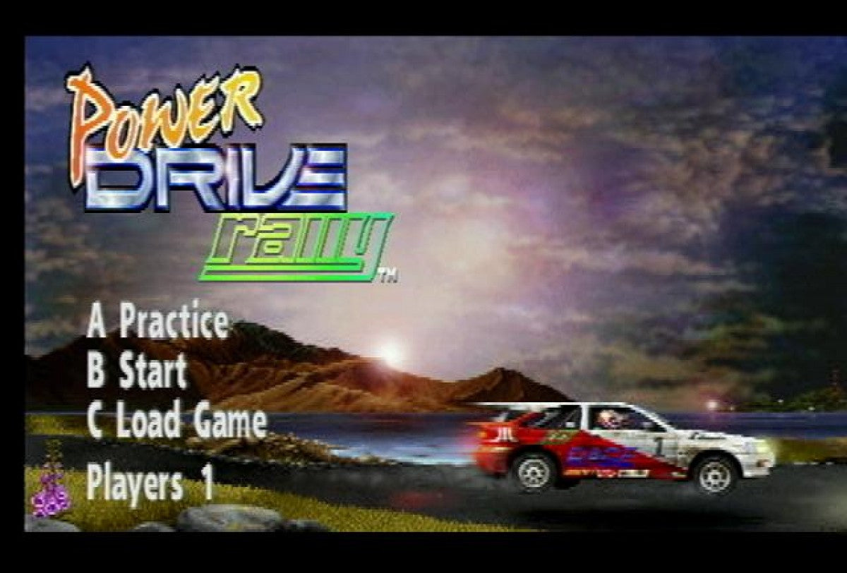 Power Drive Rally Power Drive Rally Atari Jaguar retro rally racing game cartridge classic motorsport title off road racing rally driving game 90s arcade racing game start screen