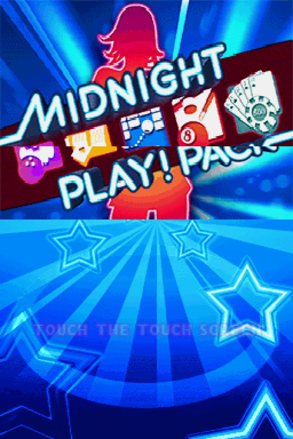 Midnight Play Pack start screen for Nintendo DS (DS) arcade mini-game collection video game