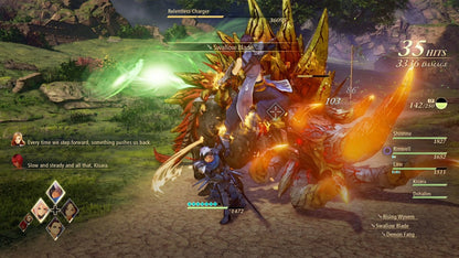 Tales of Arise for PlayStation 4 (PS4) featuring a stylish action JRPG where two warriors from rival worlds unite to overthrow oppressive rulers; fight with fast, flashy combo-based combat, explore vibrant landscapes, and experience a character-driven story about freedom, identity, and sacrifice gameplay sreenshot