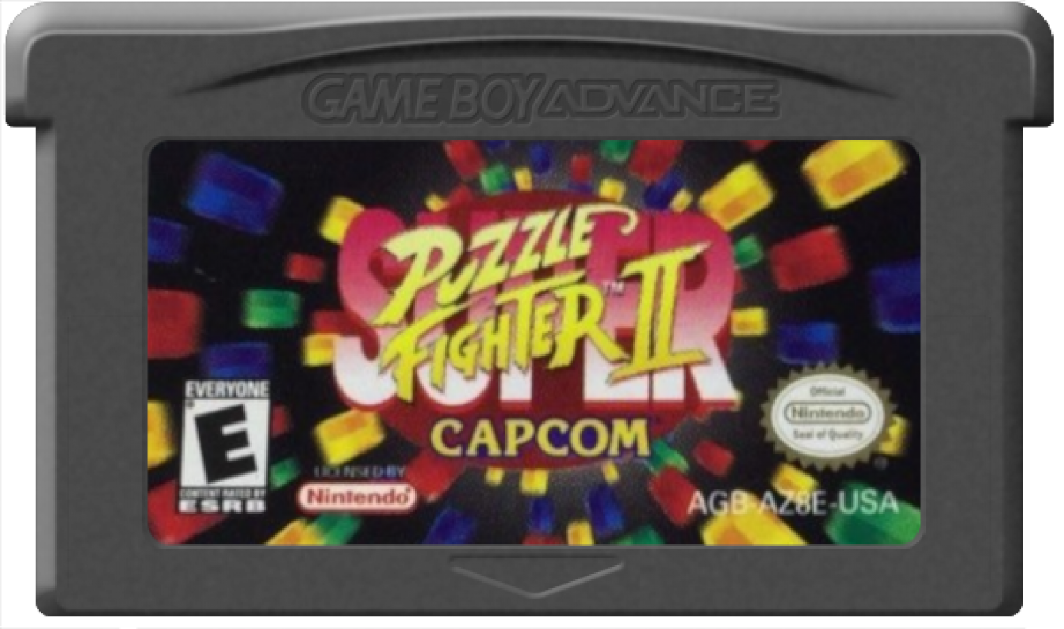 Super Puzzle Fighter II [CIB] for Game Boy Advance (GBA) featuring fast competitive gem dropping puzzle battles with chibi versions of Capcom fighters; chain combos send counter gems and outsmart opponents in this addictive complete in box arcade style classic cartridge