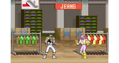 Mighty Morphin Power Rangers The Movie for Super Nintendo side scrolling beat em up featuring the Power Rangers battling enemies from the film with co op gameplay and action combat levels gameplay 