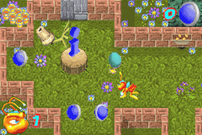 Zapper for Game Boy Advance, gameplay for an action platformer video game with arcade-style gameplay, obstacle navigation, bug-themed levels, and fast-paced challenges