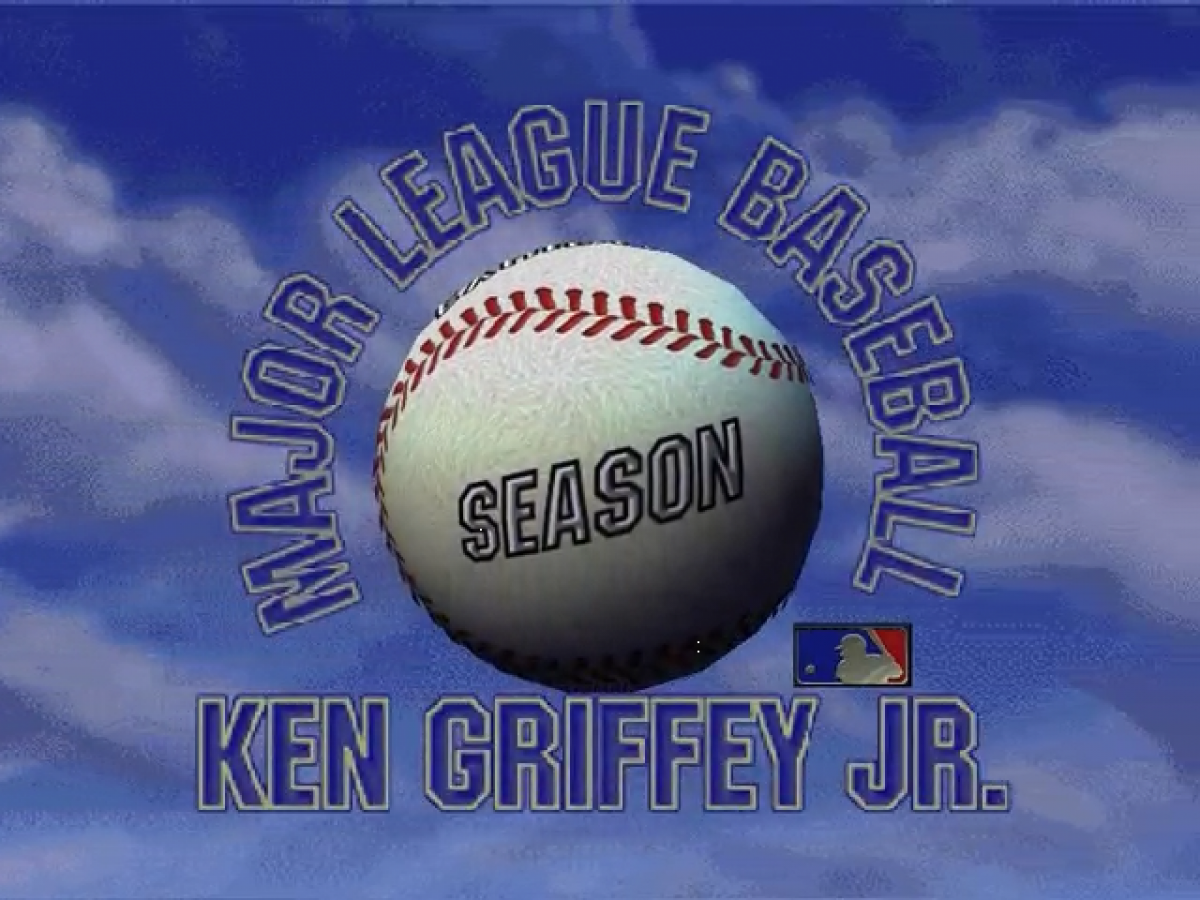 Major League Baseball Featuring Ken Griffey Jr title screen for Nintendo 64 N64 video game