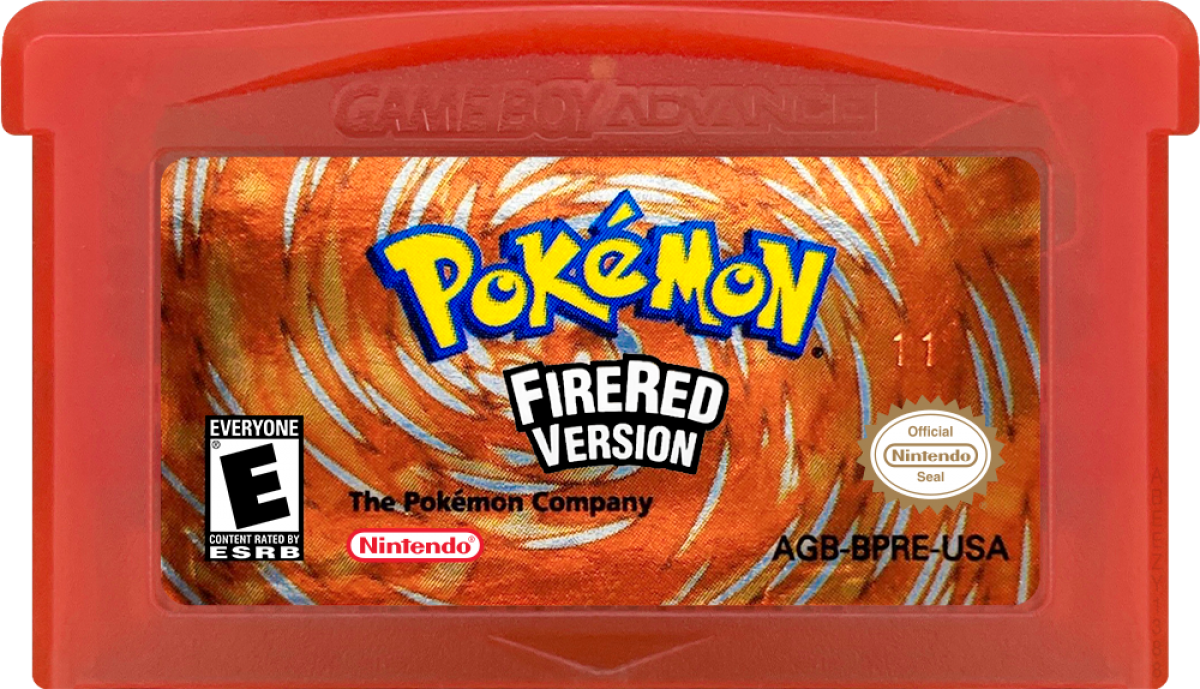 Pokemon: Fire Red cartridge  art for Game Boy Advance (GBA) video game