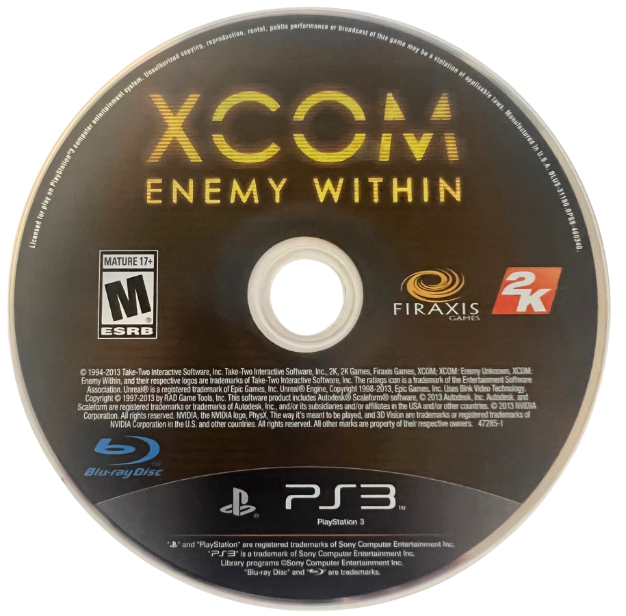 XCOM Enemy Within Commander Edition retro PlayStation 3 video game XCOM tactical strategy sci fi turn based combat alien invasion squad management console title PlayStation 3 release disc