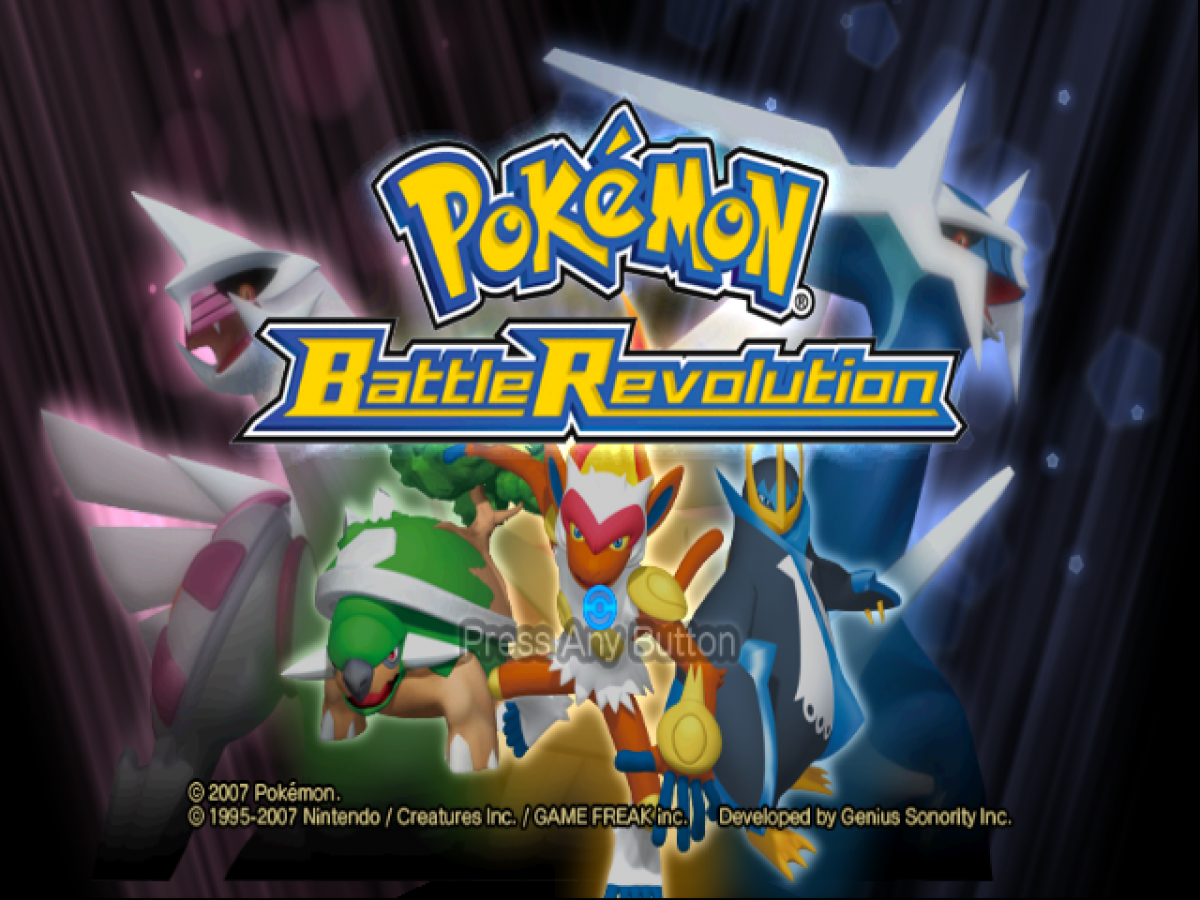 Pokemon: Battle Revolution title screen for Nintendo Wii (Wii) video game