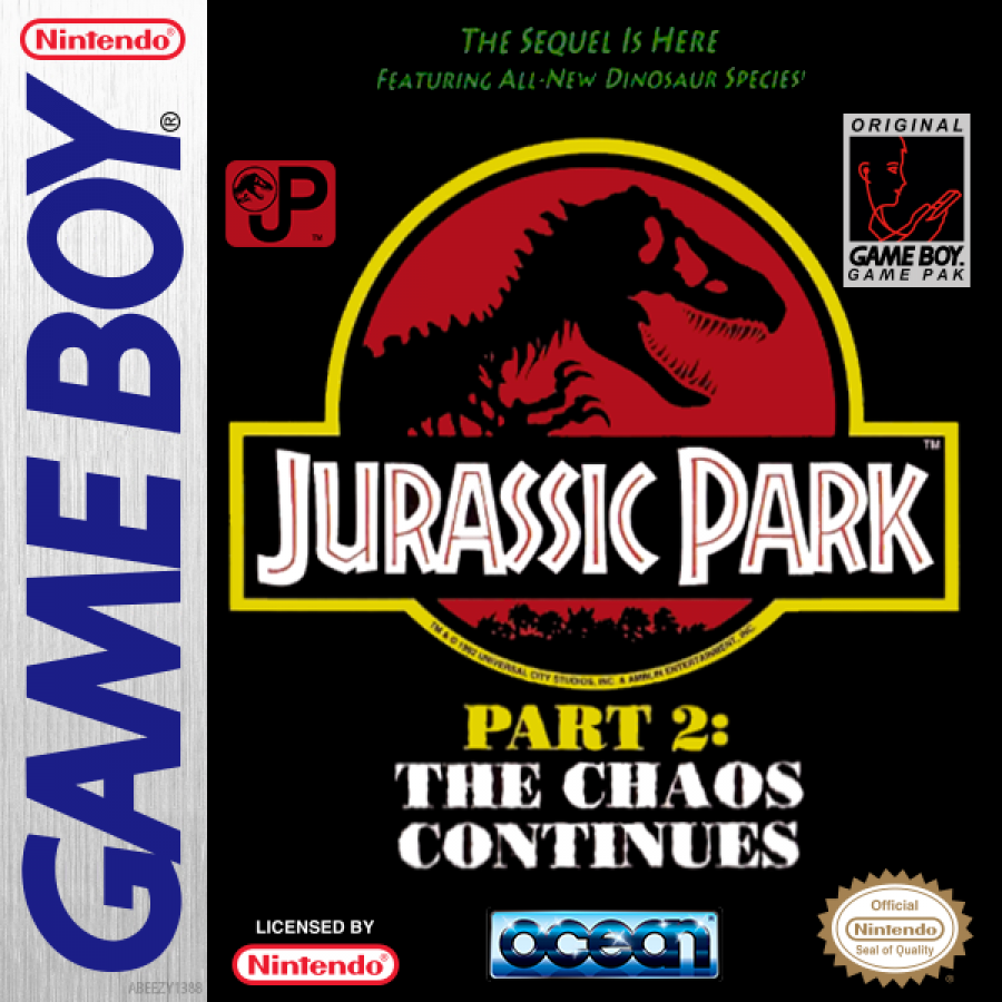 Jurassic Park 2: The Chaos Continues cover art for Game Boy (GB) video game