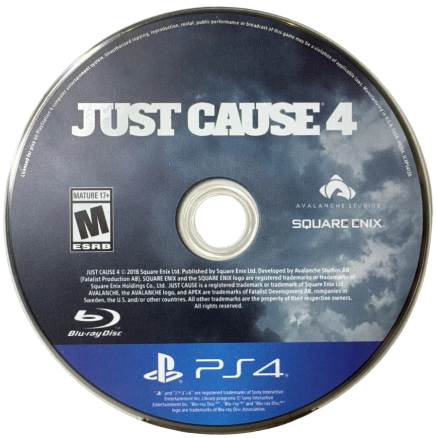 Just Cause 4 – PlayStation 4 (PS4) video game disc, open-world action-adventure game