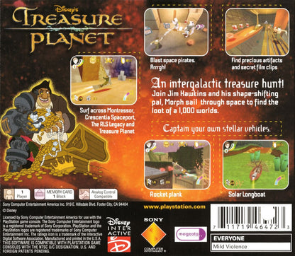 Treasure Planet PS1 PlayStation 1 action adventure platformer sci fi space exploration game retro video game back of case