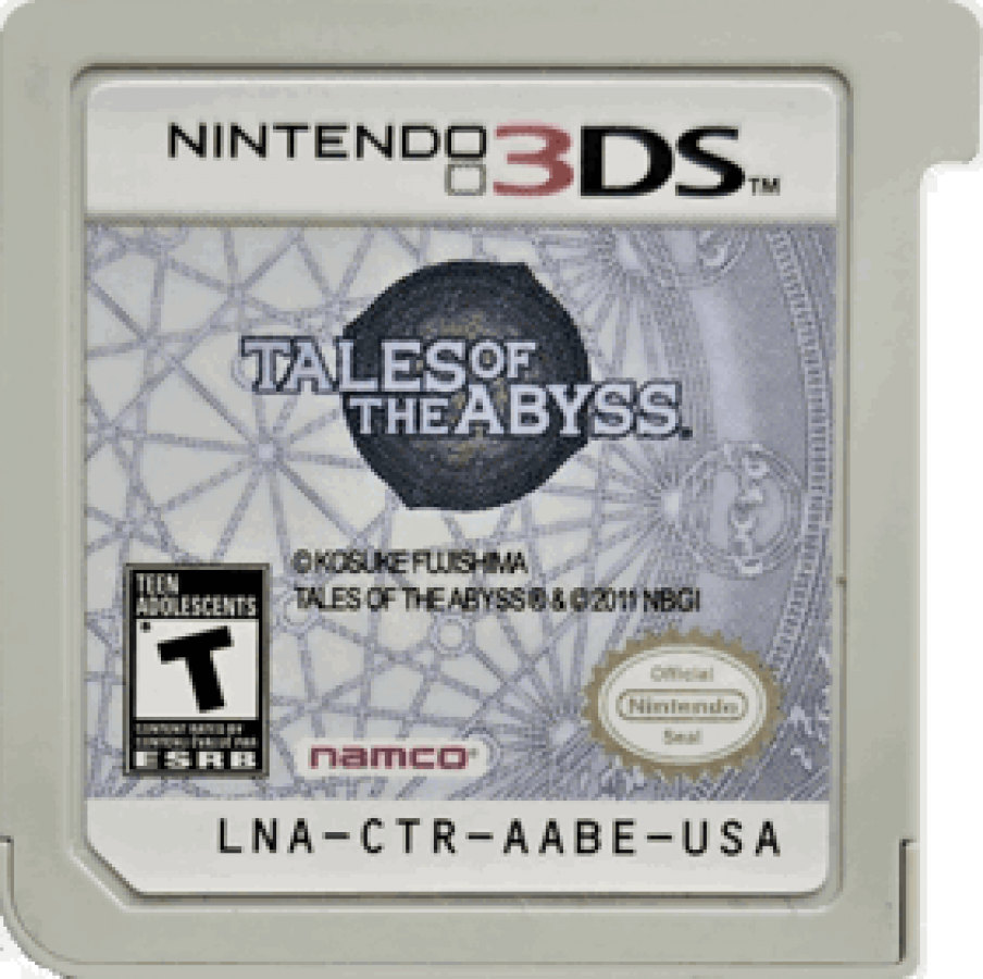 Tales of the Abyss Nintendo 3DS game featuring turn-based JRPG combat, epic fantasy storytelling, and immersive character-driven adventure cartridge