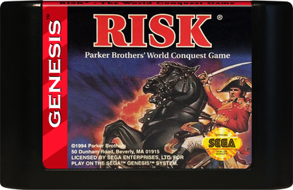 Risk Parker Brothers World Conquest Game Sega Genesis retro video game strategy board game cartridge (1994)