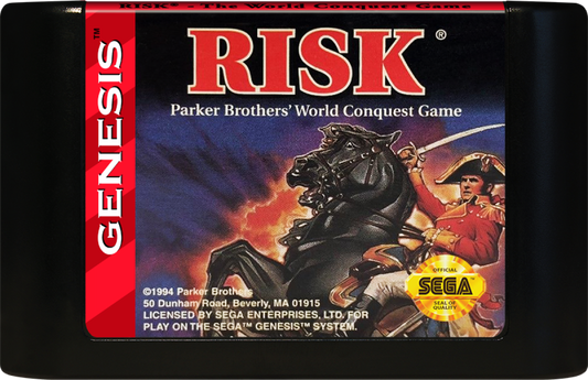 Risk Parker Brothers World Conquest Game Sega Genesis retro video game strategy board game cartridge (1994)