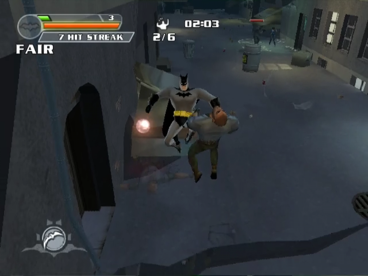 Batman Rise of Sin Tzu GameCube game featuring cooperative beat ’em up action and DC superhero combat gameplay screenshot
