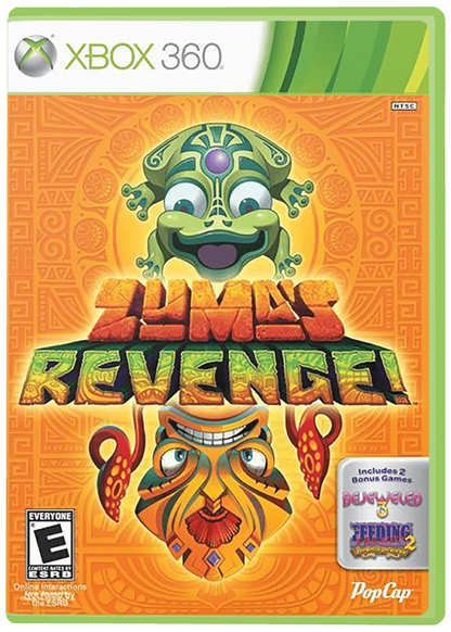 Zuma's Revenge cover art for Xbox 360 (X360) tile-matching puzzle video game