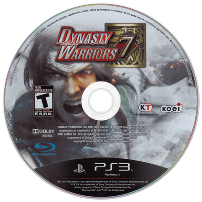 Dynasty Warriors 7 disc for PlayStation 3 (PS3) video game